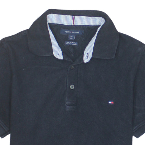 Tommy Hilfiger Men's Black Slim Fit Stretch Polo Shirt S