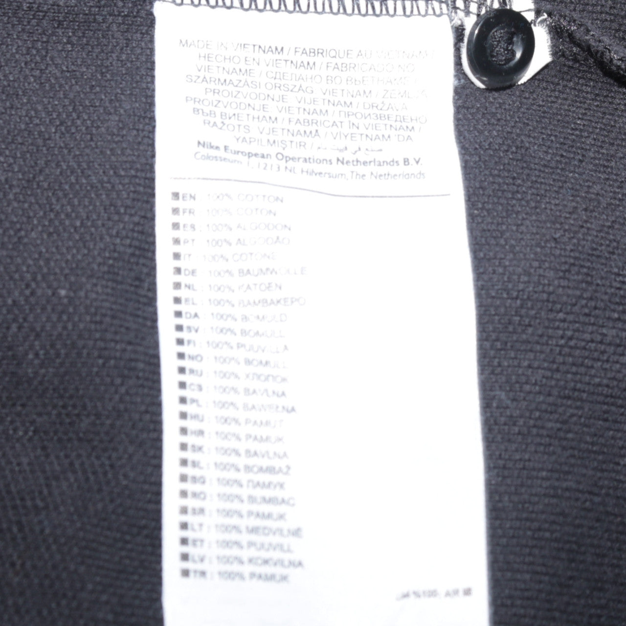 Nike Men's Black Cotton Polo Shirt L Logo Short Sleeve Sports Top