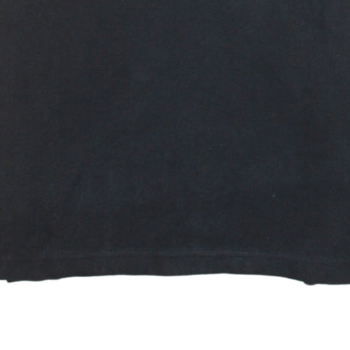 Nike Men's Black Cotton Polo Shirt L Logo Short Sleeve Sports Top