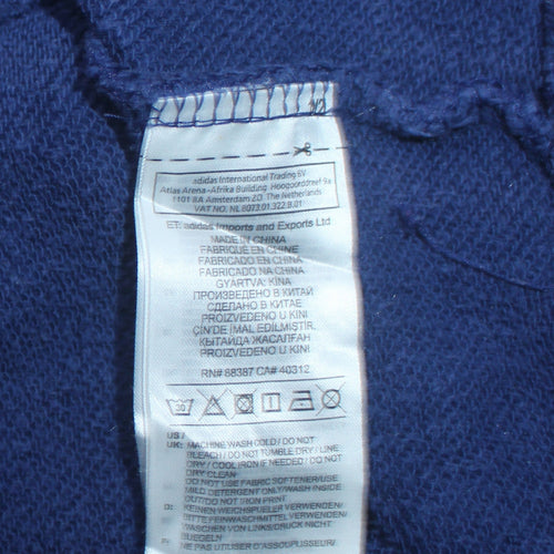 Adidas Men's Blue Pullover Hoodie Small Regular Fit Fleece Sportswear