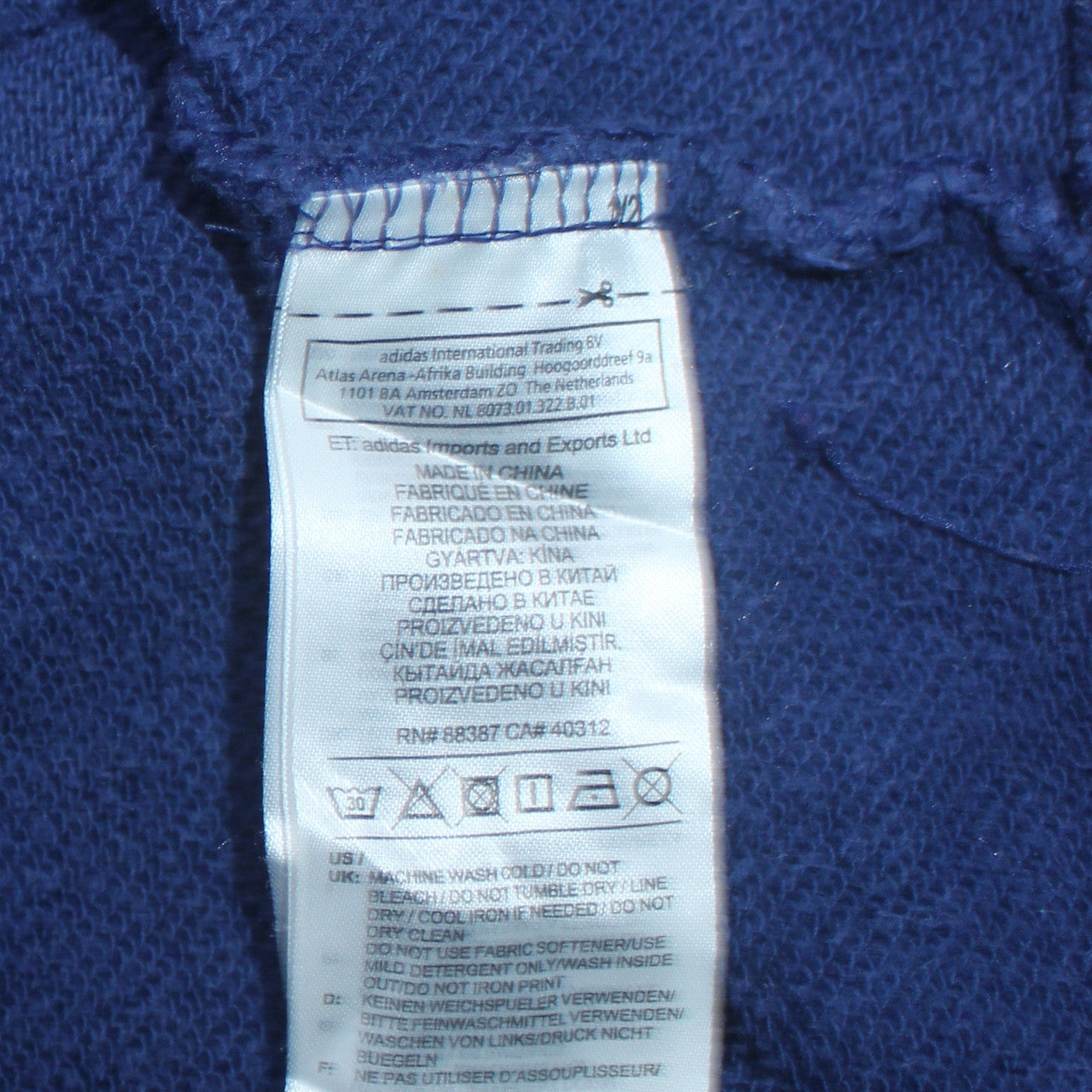 Adidas Men's Blue Pullover Hoodie Small Regular Fit Fleece Sportswear