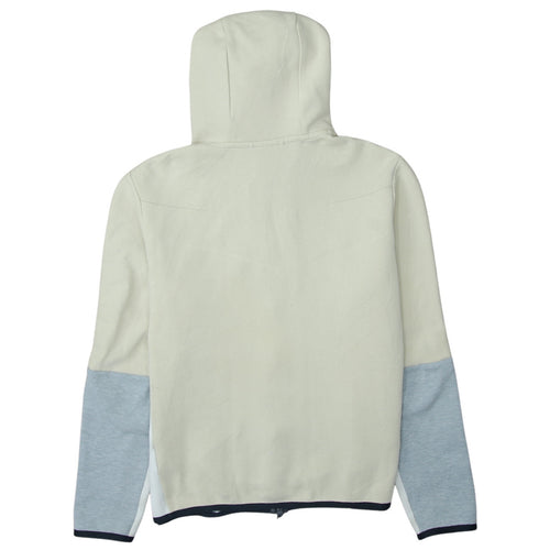 Nike Men's Beige Full Zip Hoodie M - Logo Hooded Sweatshirt