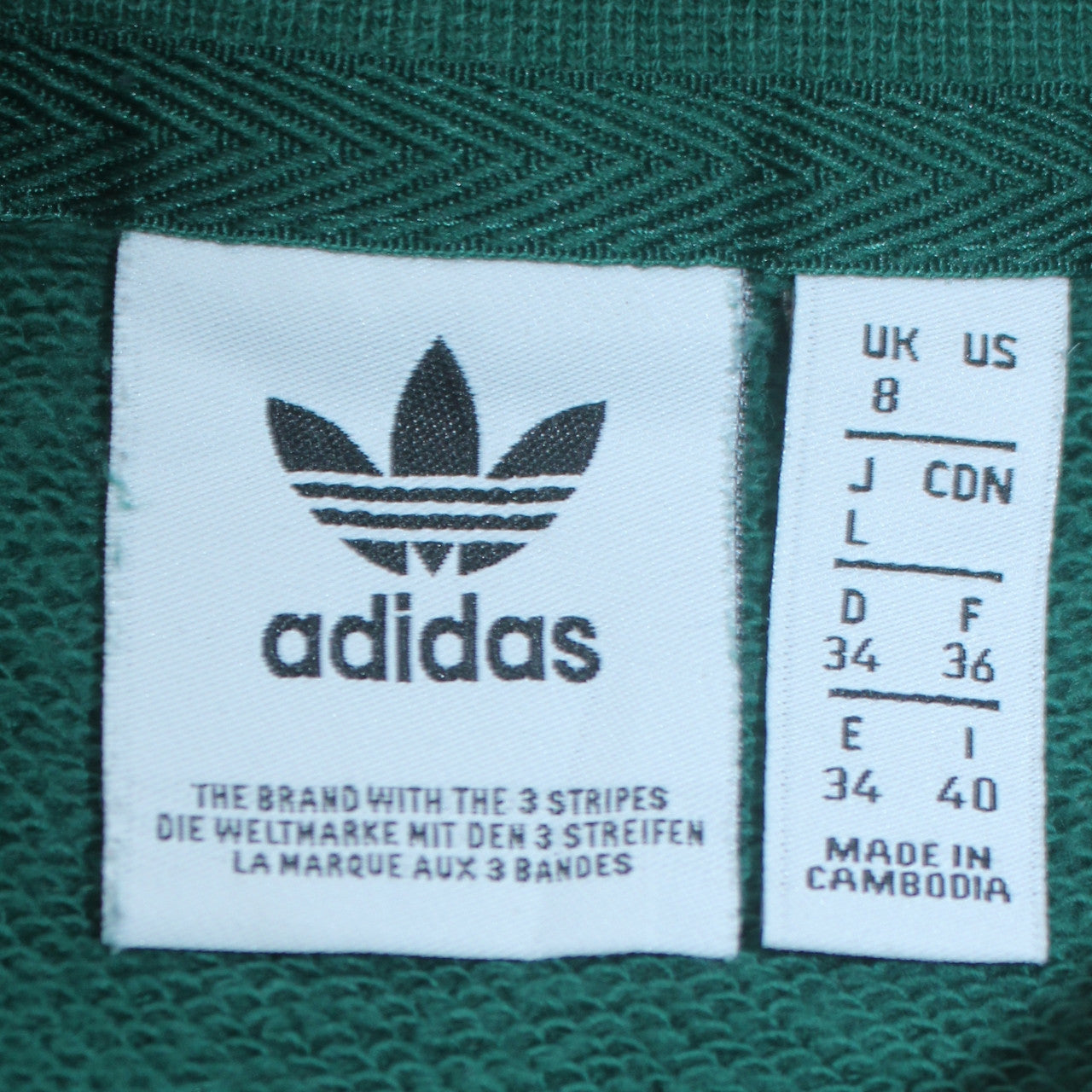 Adidas Women Green Crew Neck Long Sleeve Pullover Sweatshirt UK 8