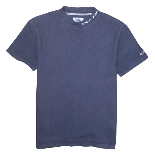 Tommy Jeans Men's Navy Blue Small Crew Neck Cotton T-Shirt