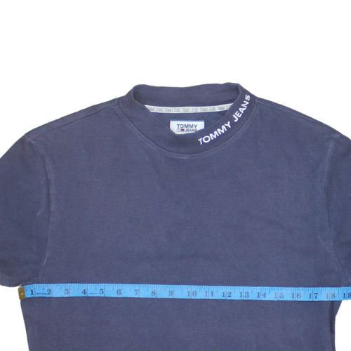 Tommy Jeans Men's Navy Blue Small Crew Neck Cotton T-Shirt