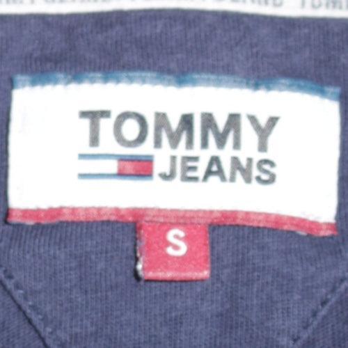 Tommy Jeans Men's Navy Blue Small Crew Neck Cotton T-Shirt