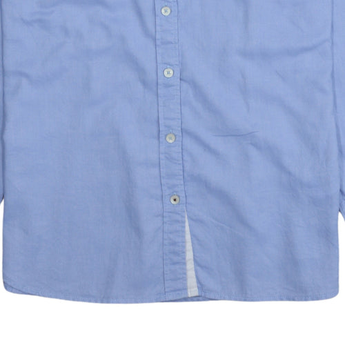 Tommy Hilfiger Men's Blue Slim Fit Long Sleeve Cotton Button-Up Shirt M