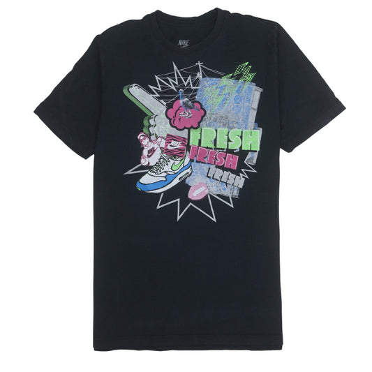 Nike Men's Black Graphic Print T-Shirt Size L Regular Fit