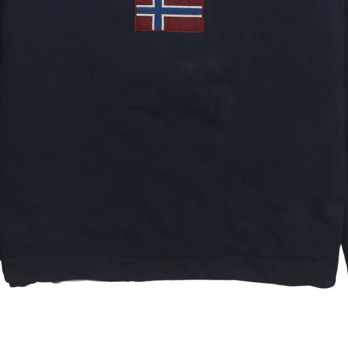 Napapijri Men's Blue 1/4 Zip Pullover Sweatshirt Size S