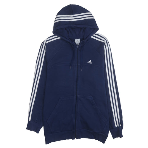 Adidas Men's Blue XL Full Zip Hoodie Sports Fleece Sweatshirt