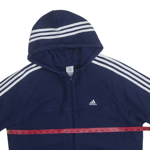 Adidas Men's Blue XL Full Zip Hoodie Sports Fleece Sweatshirt