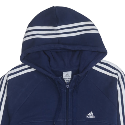 Adidas Men's Blue XL Full Zip Hoodie Sports Fleece Sweatshirt