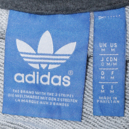 adidas Mens Grey Full Zip Hoodie Size M Regular Fit Sportswear