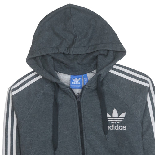 adidas Mens Grey Full Zip Hoodie Size M Regular Fit Sportswear