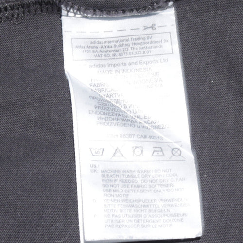 Adidas Men's Black Crew Neck Short Sleeve Stripe T-Shirt Size S
