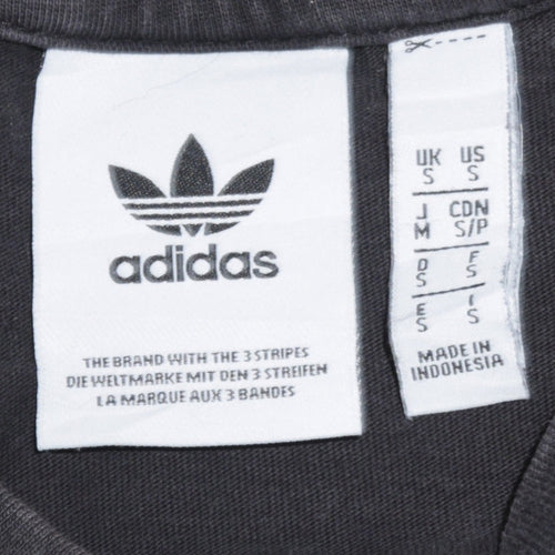Adidas Men's Black Crew Neck Short Sleeve Stripe T-Shirt Size S
