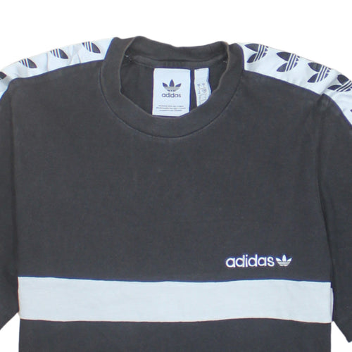 Adidas Men's Black Crew Neck Short Sleeve Stripe T-Shirt Size S