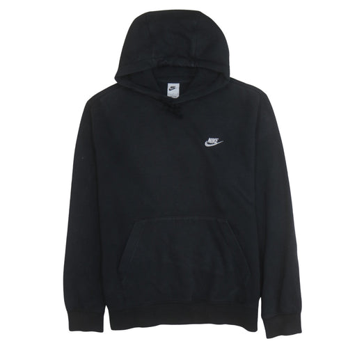 Nike Men’s Black Pullover Fleece Hoodie M Regular Fit Logo Design