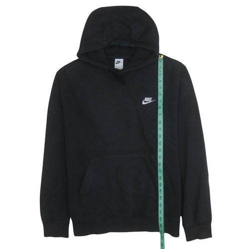 Nike Men’s Black Pullover Fleece Hoodie M Regular Fit Logo Design