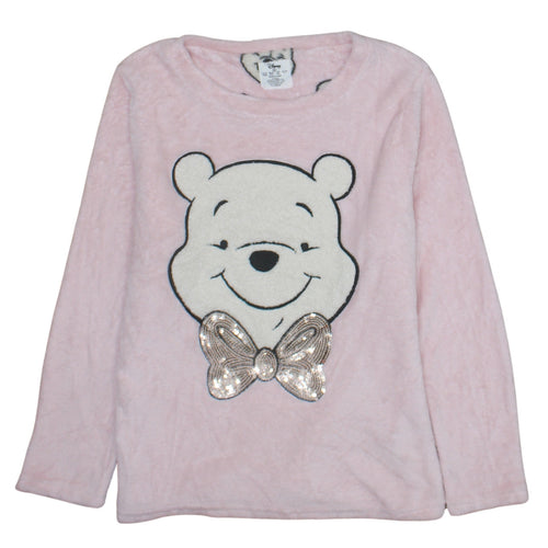 Primark Women’s Pink Winnie the Pooh Sequin Fleece Pyjama Top Size 10-12