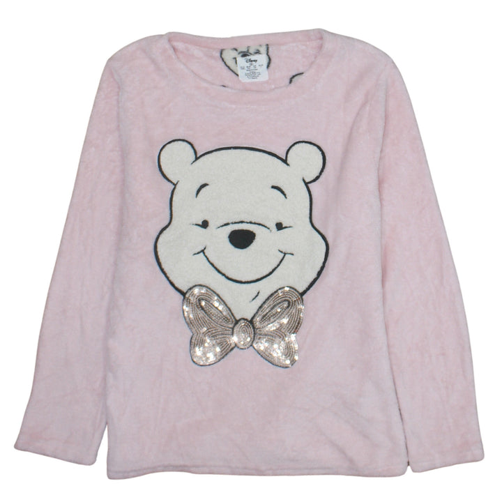 Primark Women’s Pink Winnie the Pooh Sequin Fleece Pyjama Top Size 10-12