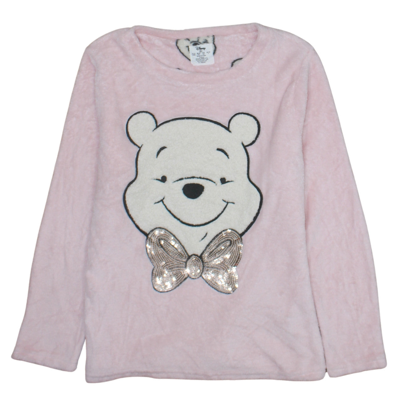 Primark Women’s Pink Winnie the Pooh Sequin Fleece Pyjama Top Size 10-12