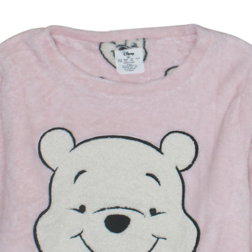 Primark Women’s Pink Winnie the Pooh Sequin Fleece Pyjama Top Size 10-12