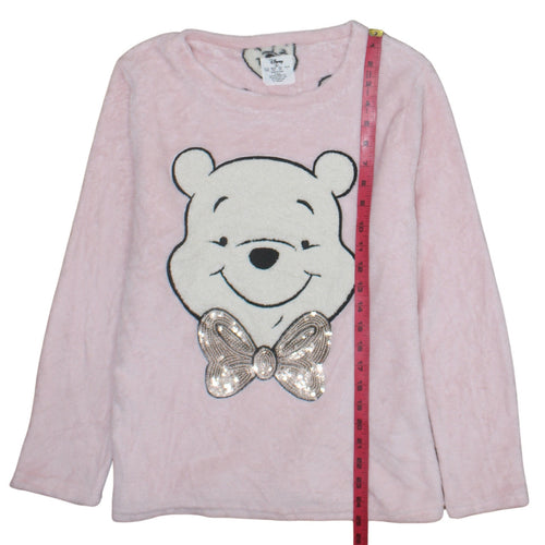 Primark Women’s Pink Winnie the Pooh Sequin Fleece Pyjama Top Size 10-12