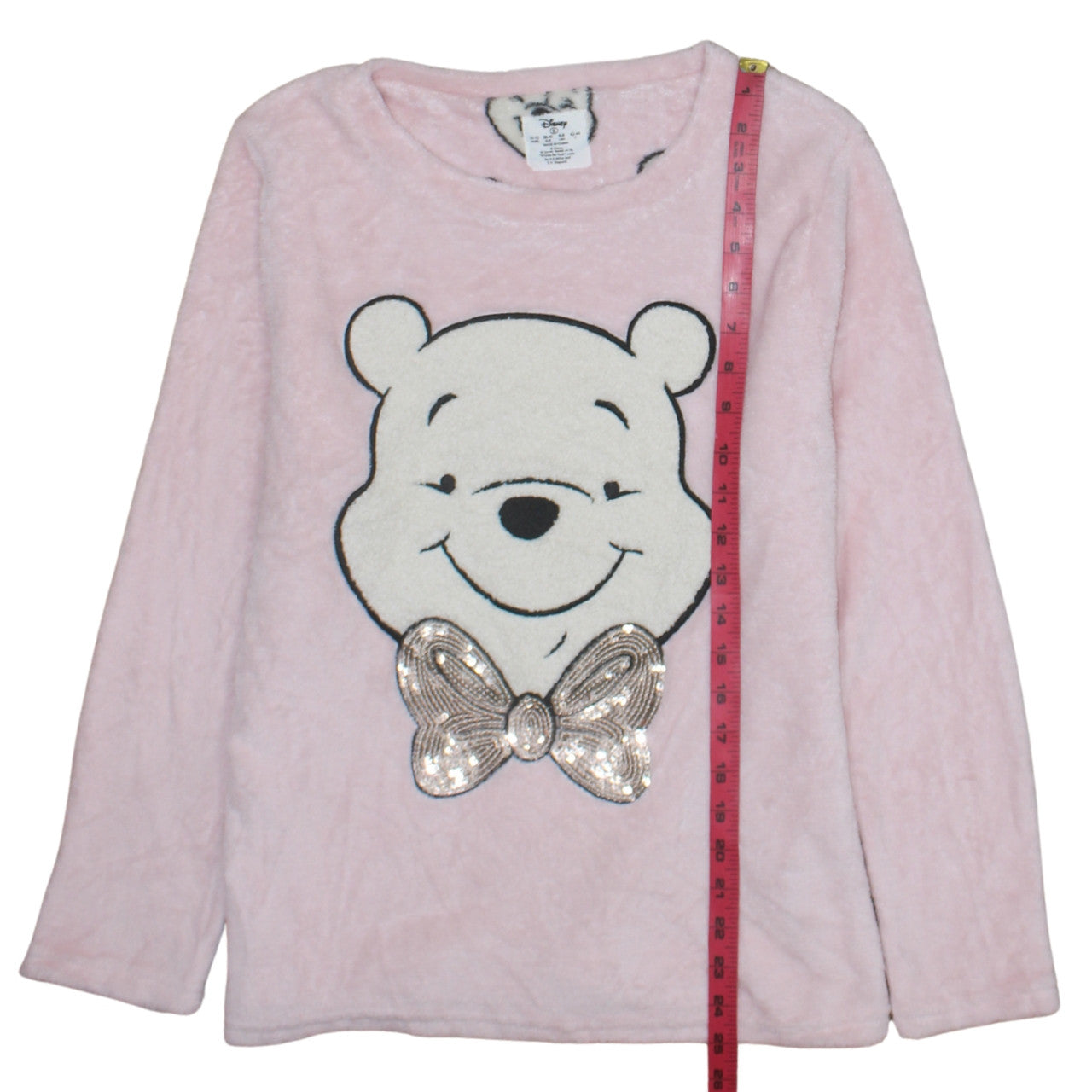 Primark Women’s Pink Winnie the Pooh Sequin Fleece Pyjama Top Size 10-12