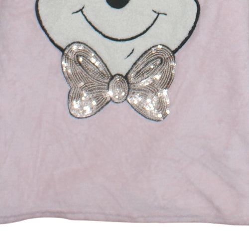 Primark Women’s Pink Winnie the Pooh Sequin Fleece Pyjama Top Size 10-12