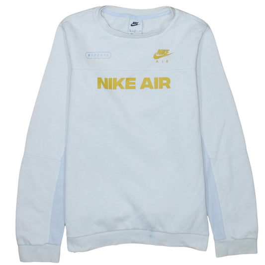 Nike Boys White Yellow Air Logo Crew Neck Sweatshirt XL 158-170cm