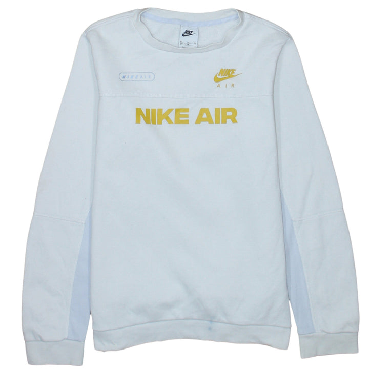 Nike Boys White Yellow Air Logo Crew Neck Sweatshirt XL 158-170cm