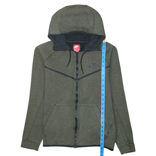 Nike Men's Green Full Zip Hoodie M Regular Fit Sportswear