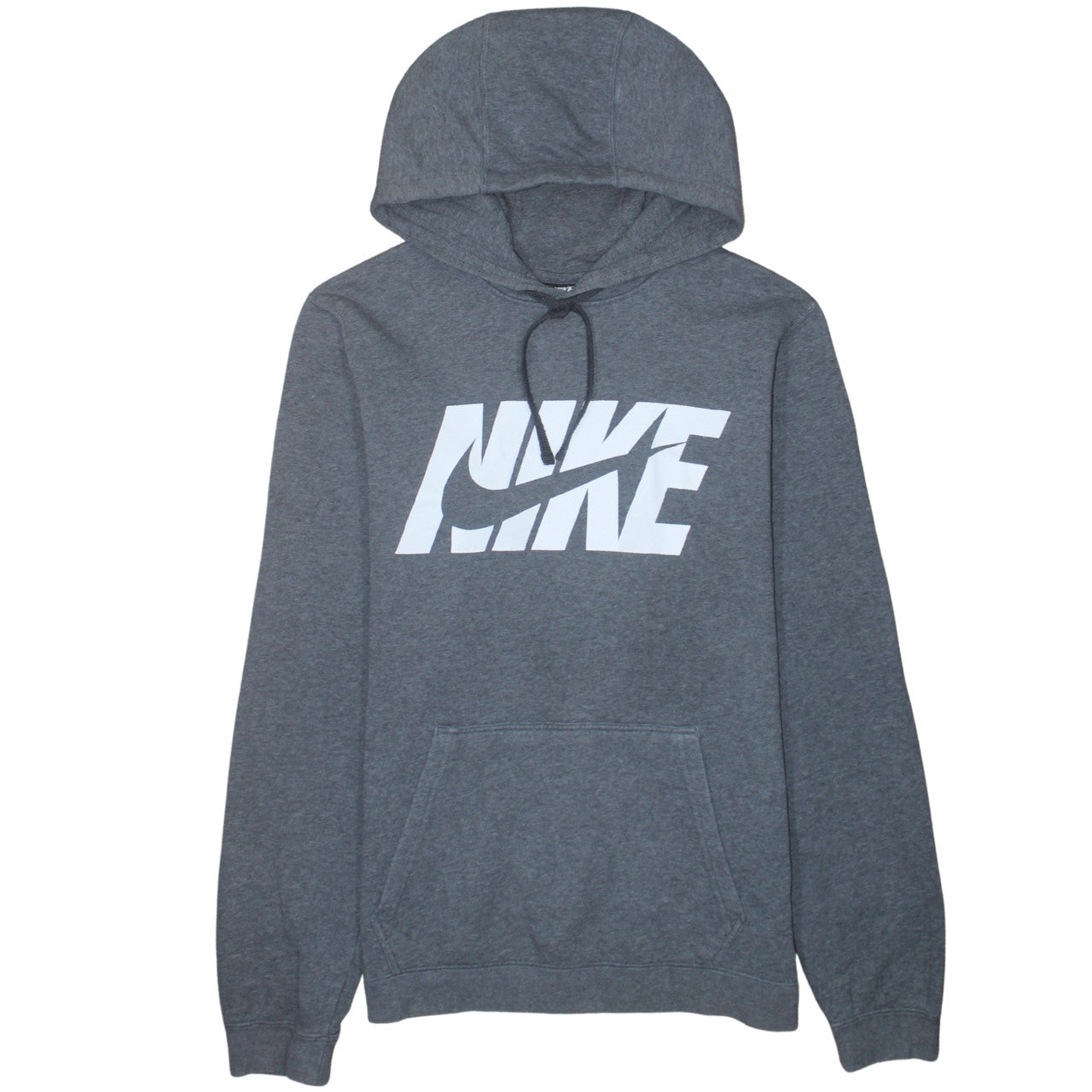 Nike Men's Grey Pullover Hoodie M Sports Logo Fleece Sweatshirt