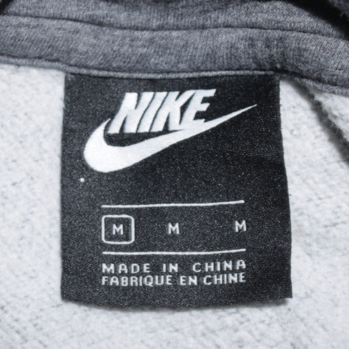 Nike Men's Grey Pullover Hoodie M Sports Logo Fleece Sweatshirt