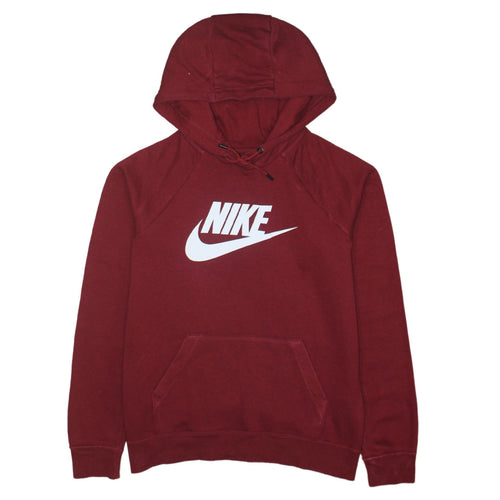 Nike Men's Red Pullover Hoodie Small Logo Graphic Fleece Sweatshirt
