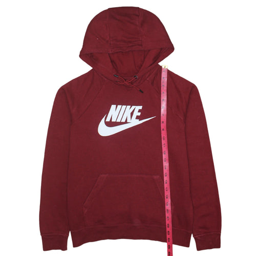 Nike Men's Red Pullover Hoodie Small Logo Graphic Fleece Sweatshirt