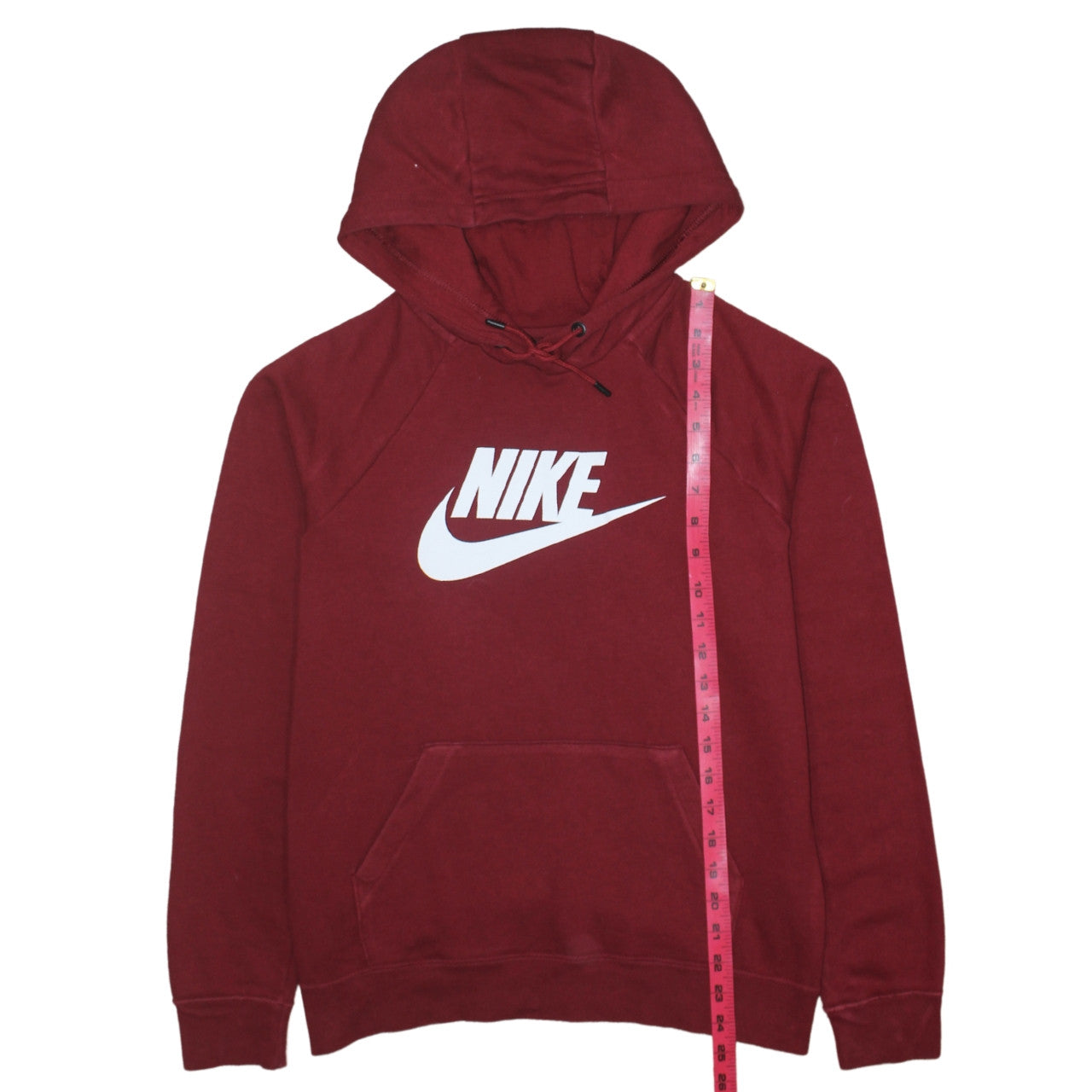 Nike Men's Red Pullover Hoodie Small Logo Graphic Fleece Sweatshirt