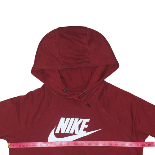 Nike Men's Red Pullover Hoodie Small Logo Graphic Fleece Sweatshirt