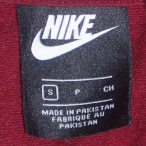 Nike Men's Red Pullover Hoodie Small Logo Graphic Fleece Sweatshirt
