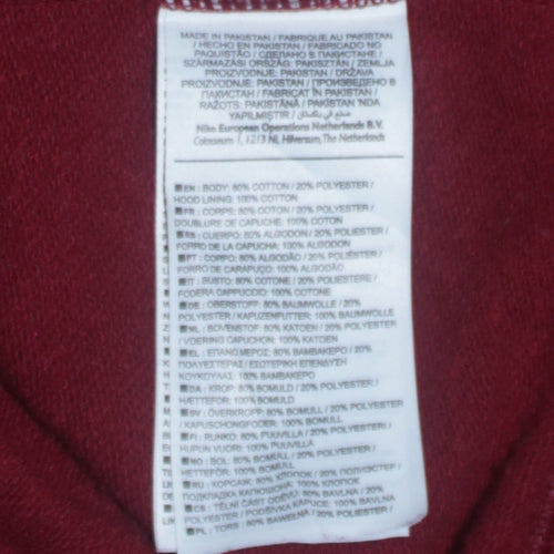 Nike Men's Red Pullover Hoodie Small Logo Graphic Fleece Sweatshirt