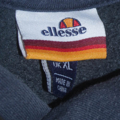 Ellesse Mens Blue XL Pullover Hooded Sweatshirt with Logo