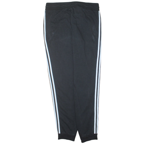 Adidas Womens Black Jogger Trousers Size L 16-18 Stripe Activewear