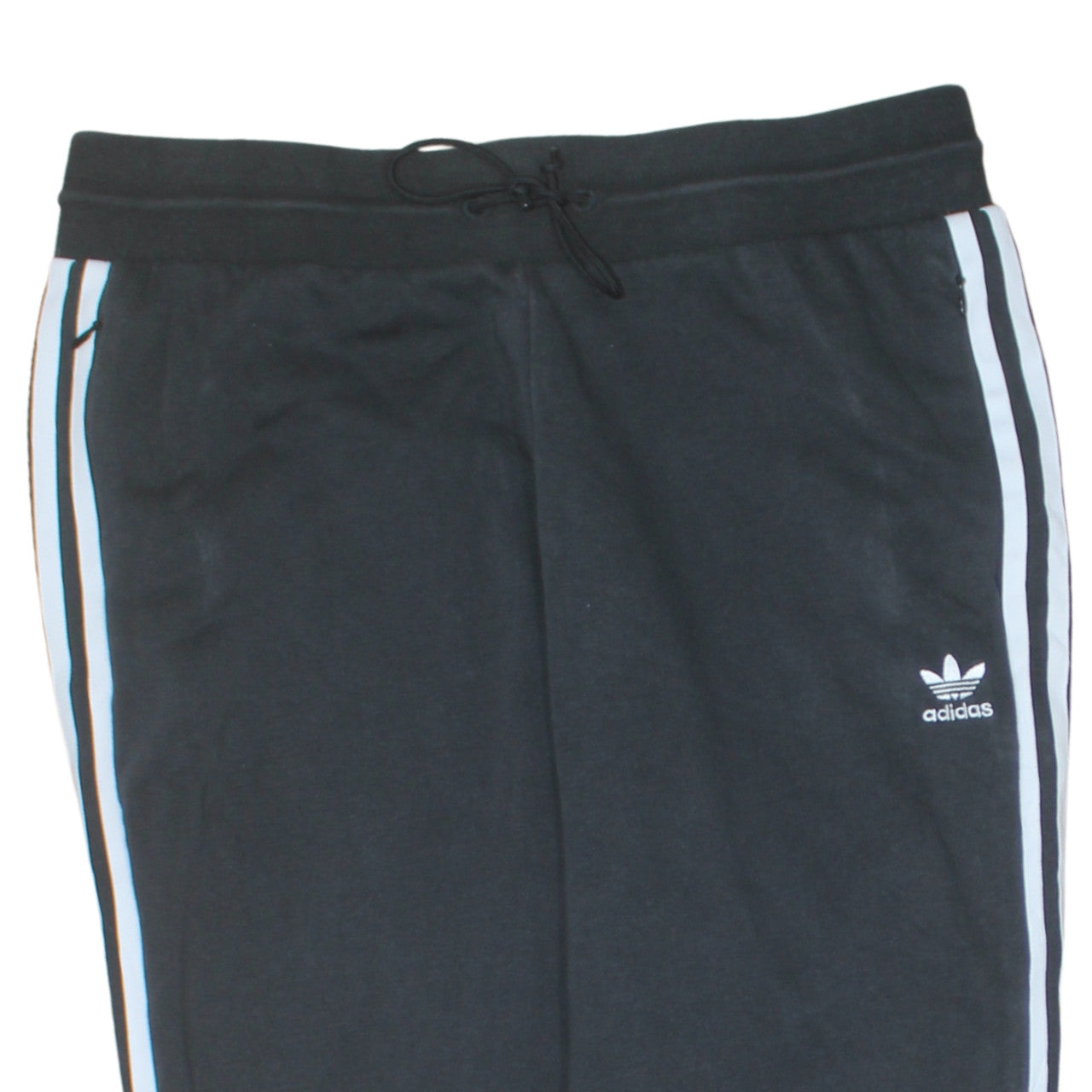 Adidas Womens Black Jogger Trousers Size L 16-18 Stripe Activewear