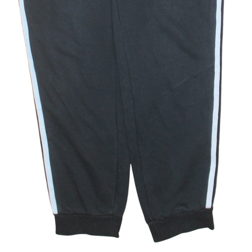 Adidas Womens Black Jogger Trousers Size L 16-18 Stripe Activewear