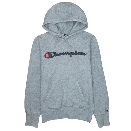 Champion Men’s Grey Pullover Hoodie Small Logo Fleece Sweatshirt