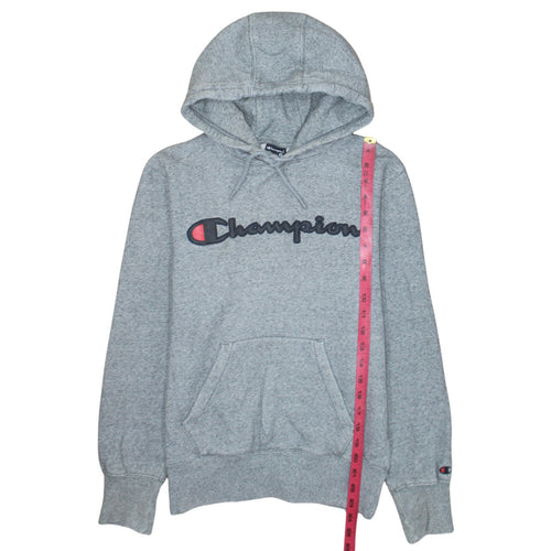 Champion Men’s Grey Pullover Hoodie Small Logo Fleece Sweatshirt