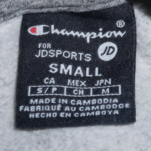 Champion Men’s Grey Pullover Hoodie Small Logo Fleece Sweatshirt