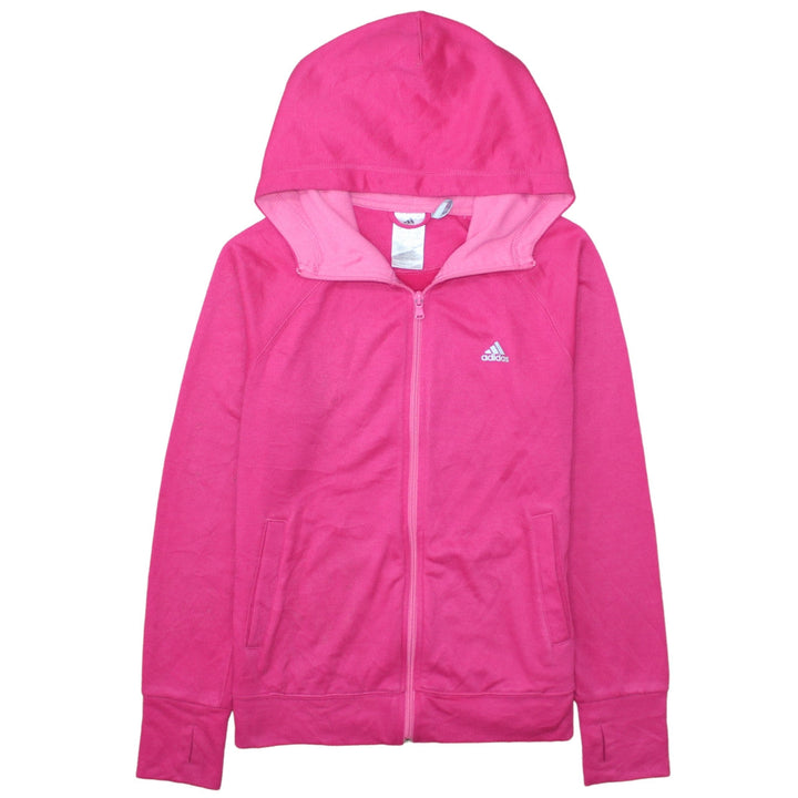 Adidas Women’s Pink Full Zip Hoodie Size Small UK 8-10 Cotton Blend