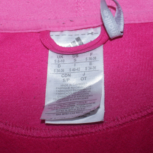 Adidas Women’s Pink Full Zip Hoodie Size Small UK 8-10 Cotton Blend